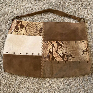 Aleanto Western Leather Patchwork Shoulder Bag